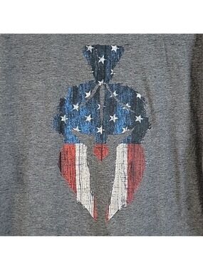 Kryptek Men's Stretch Short-Sleeved T-Shirt, Spartan Helmet Flag, Size Large